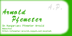 arnold pfemeter business card